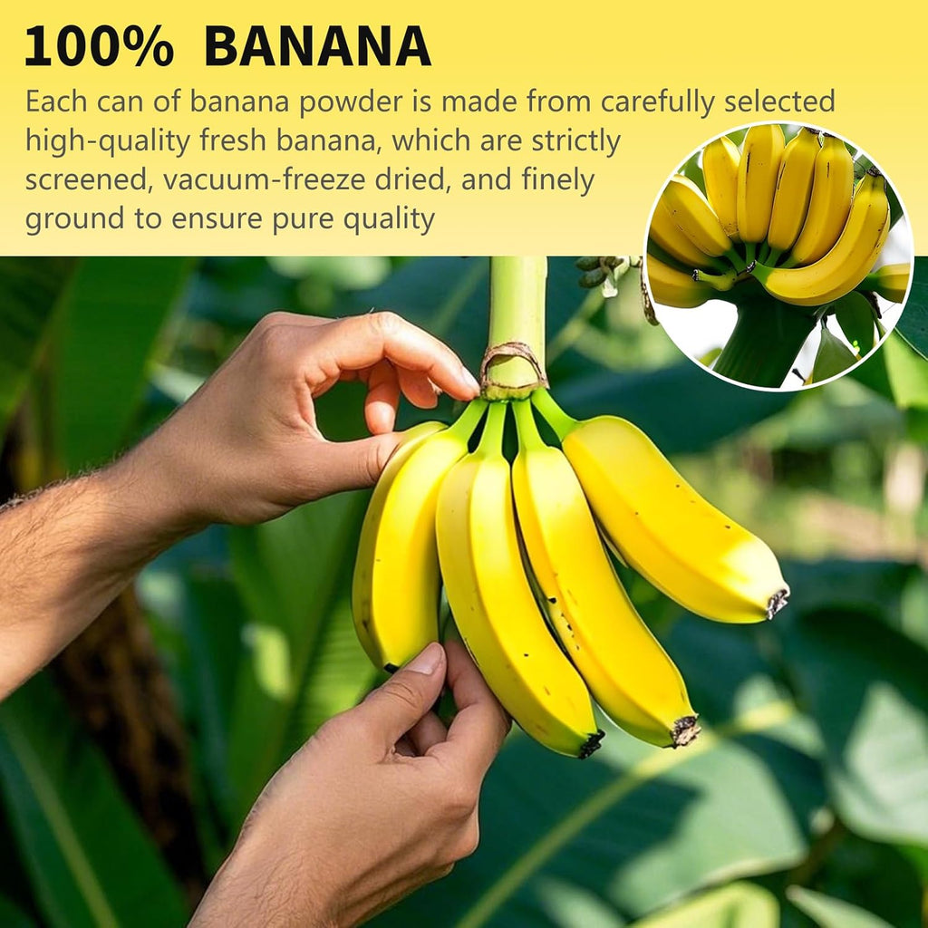 Banana Powder, 8.82OZ Freeze Dried Banana Powder, Freeze Dried Fruit, No Added or Sugar, Suitable for Baking, Oatmeal, Cereal, Yogurt, Smoothies, Juice