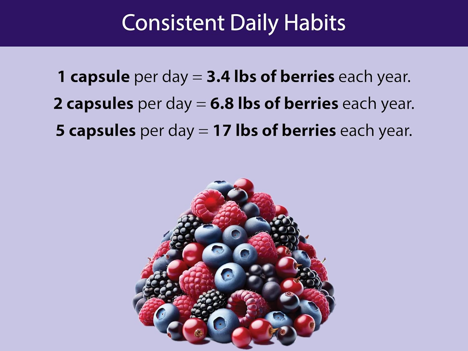 KOYAH Organic Berry Blend Capsules – Antioxidants & Polyphenols - 600 mg - Freeze-Dried (7.1x Concentrated) - Vegan, Non-GMO, Allergen-Free, Gluten-Free, 100% Whole-Berry - 60 Capsules