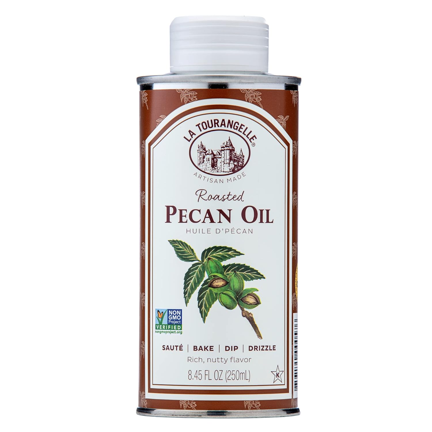 La Tourangelle Roasted Pecan Oil for Cooking, Baking, Butter Substitute, Pasta, Vinaigrettes, Stir Fry, 8.45 Fl Oz