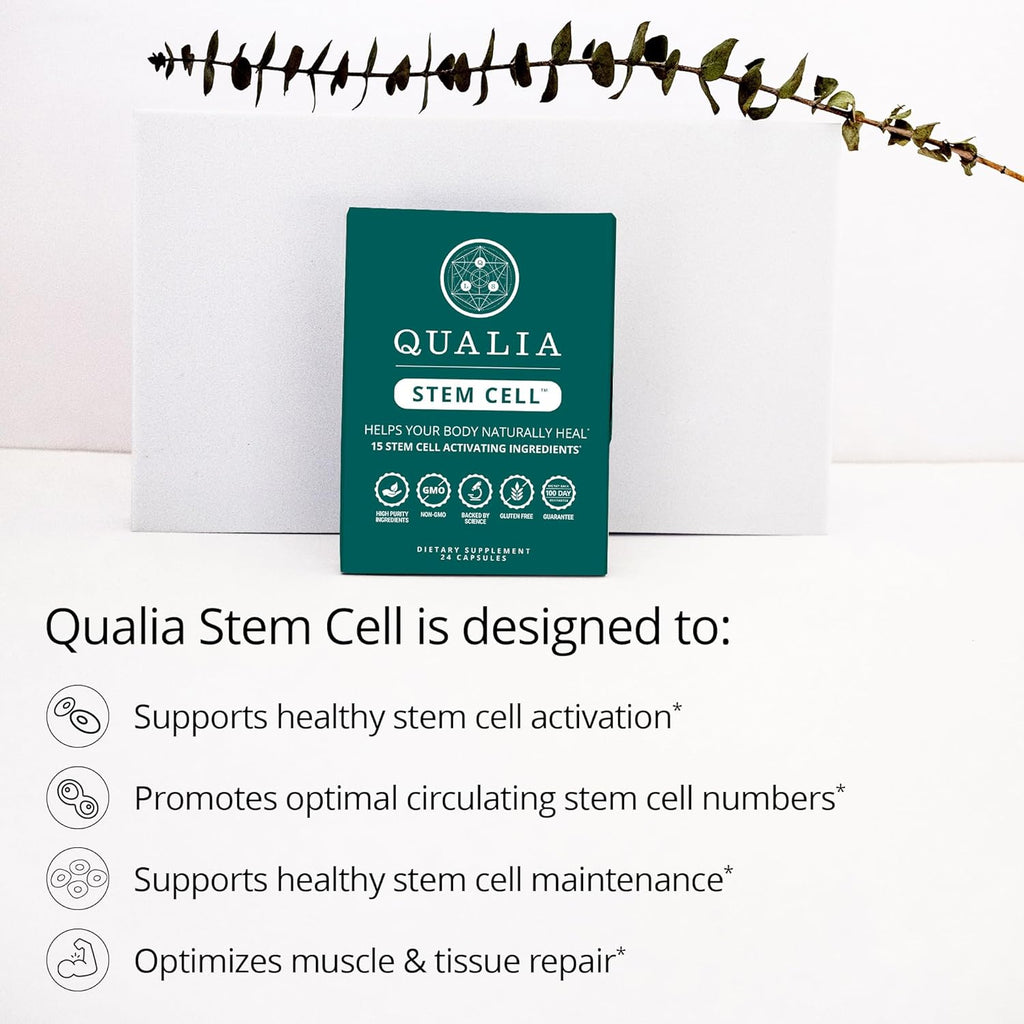 Qualia Stem Cell — Stem Cell Supplement Support with Royal Jelly, Astragalus & Sea Buckthorn | 16 Ingredients | 4 Days a Month | Helps Body Naturally heal*