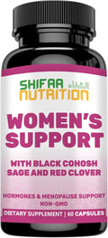 Hormones Balance & Menopause Supplements for Women, Menopause Relief - Support for Hot Flashes, Mood Swings w/Black Cohosh & Red Clover Halal Vitamins, 30 Servings