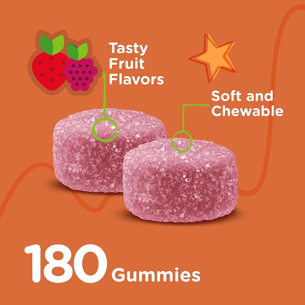Viteey Kids Calcium Gummies + Vitamin D3 & Magnesium Citrate for Kids and Teens - Supports Bone Health, Immune Support, Energy & Muscle Function - Gluten Free,GMO Free - Tasty Chewable Fruit Flavored