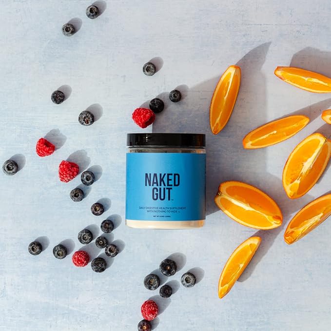 NAKED Gut - Daily Gut Health Supplement - Natural Gut Health Powder for Gut Cleanse, Digestive Support, GMO-Free, Soy-Free, Gluten-Free, Vegan and Hypoallergenic, 40 Servings