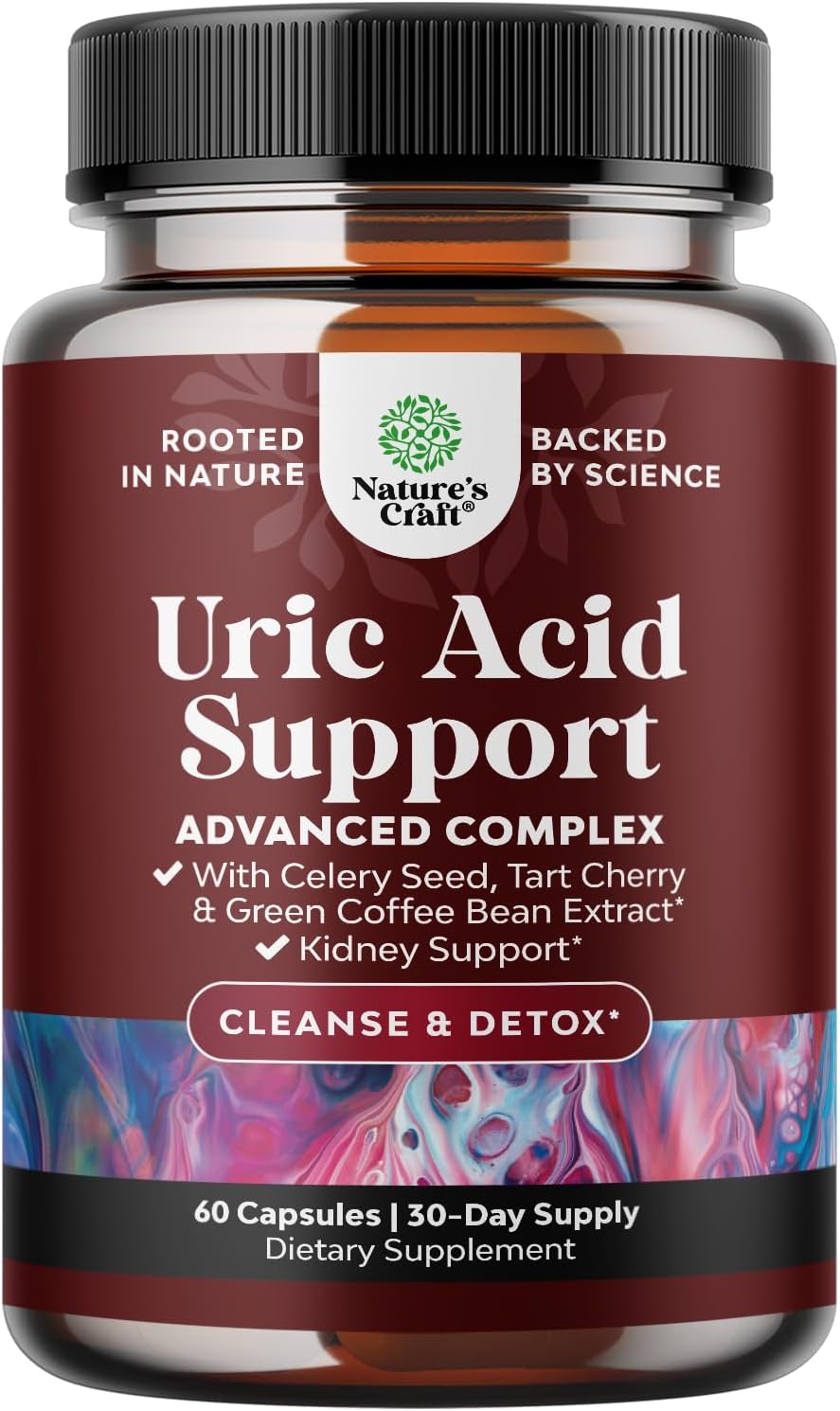 Green Coffee Bean Extract for Uric Acid Cleanse & Detox - Green Coffee Beans with Turmeric, Tart Cherry & Celery Seed for Adults - Daily Uric Acid Flush for Joints Support & Kidney Cleanser – 60 Ct