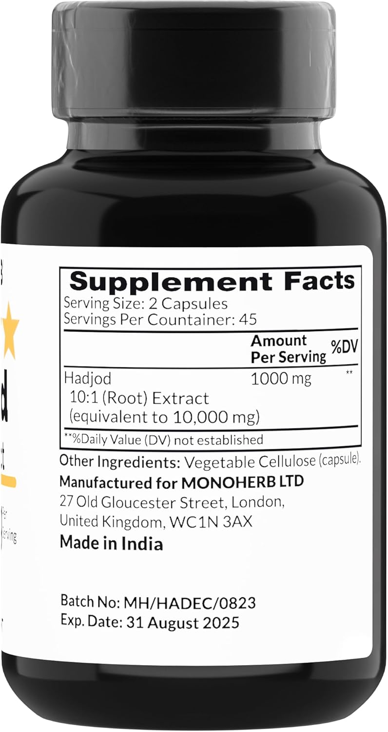 Hadjod Extract 1000 mg - 90 Capsules - Cissus Quadrangularis