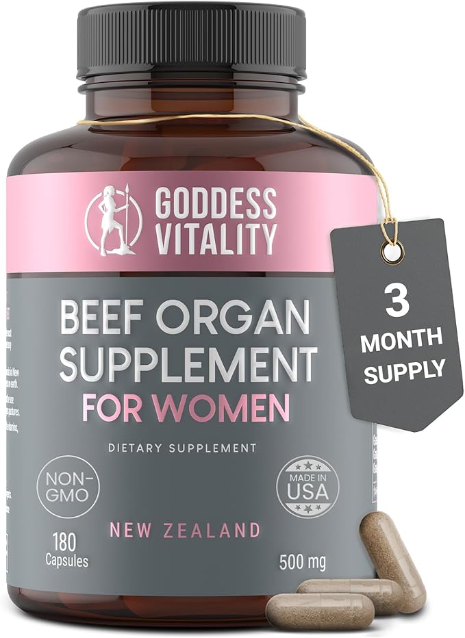 Beef Organ Supplement for Women | Ovary, Uterus & Reproductive Nourishment + Liver, Kidney & Heart for Cycle Harmony, Mood Ease & Feminine Energy | 90 Day Supply