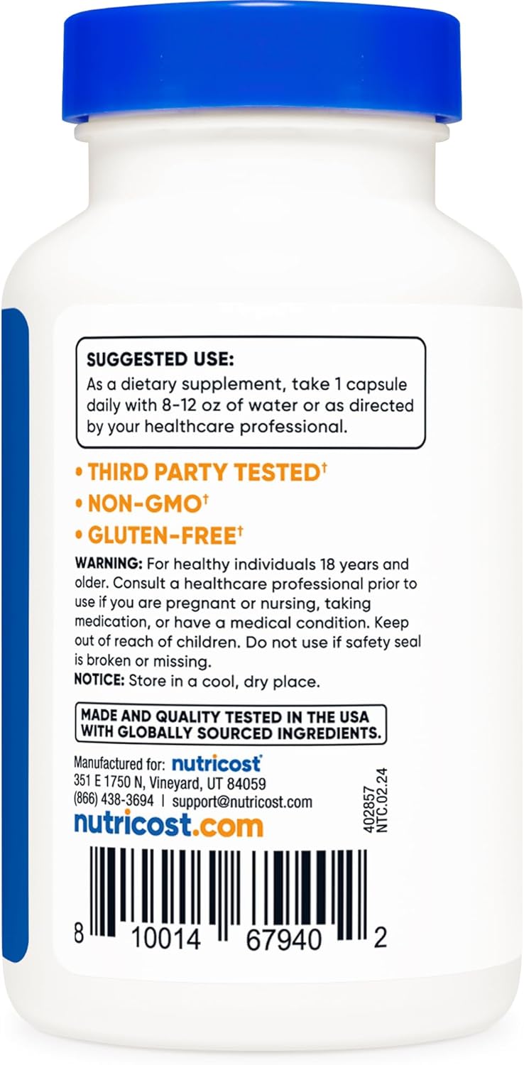 Nutricost Lactobacillus Acidophilus 10 Billion CFU, 120 Veggie Capsules - Probiotic (3 Bottles)