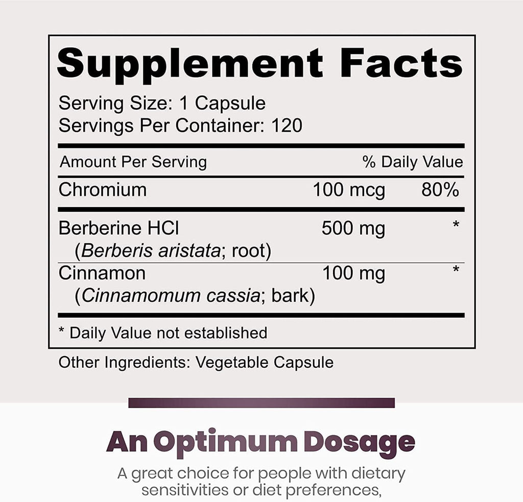 Simply Natures Pure Premium Berberine HCl 500mg - 120 Capsules - Cardiovascular Gastrointestinal Immune Support - Chromium Cinnamon (Pack of 2)