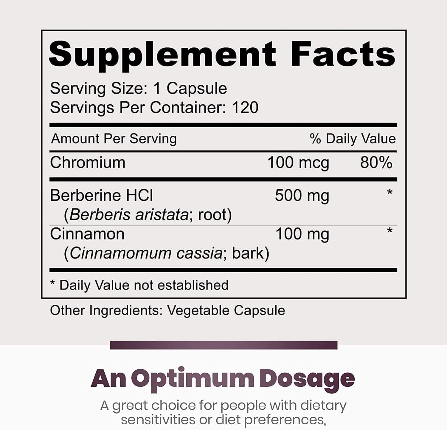Simply Natures Pure Premium Berberine HCl 500mg - 120 Capsules - Cardiovascular Gastrointestinal Immune Support - Chromium Cinnamon (Pack of 2)
