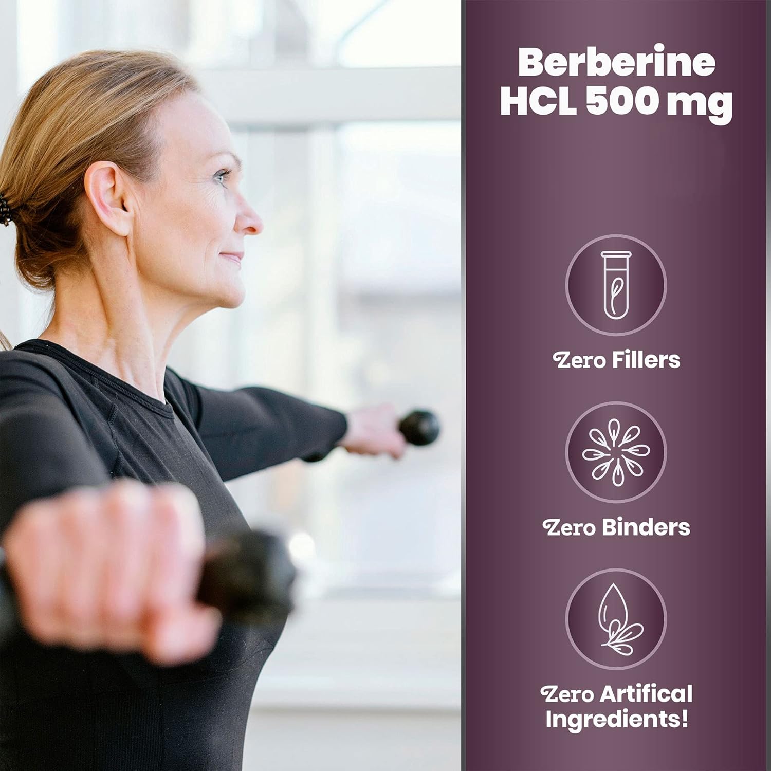 Simply Natures Pure Premium Berberine HCl 500mg - 120 Capsules - Cardiovascular Gastrointestinal Immune Support - Chromium Cinnamon