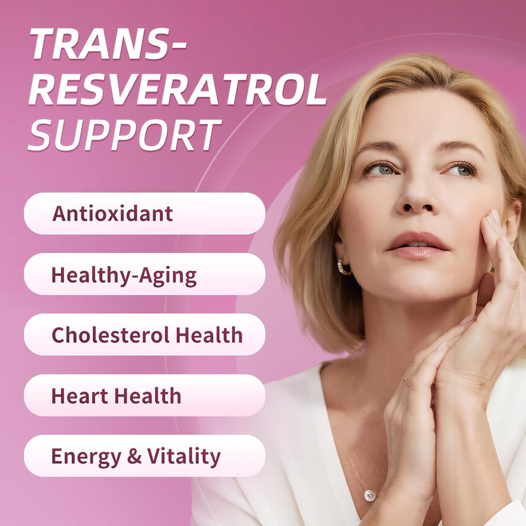 Resveratrol Supplement, 98% Pure Trans Resveratrol 600mg with Liposomal Delivery - Supports Antioxidant, Cholesterol Health, Heart Health, Energy - Vegan, 120 Capsules