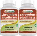 Best Naturals Chromium Picolinate 1000 mcg 120 Tablets (Pack of 2)