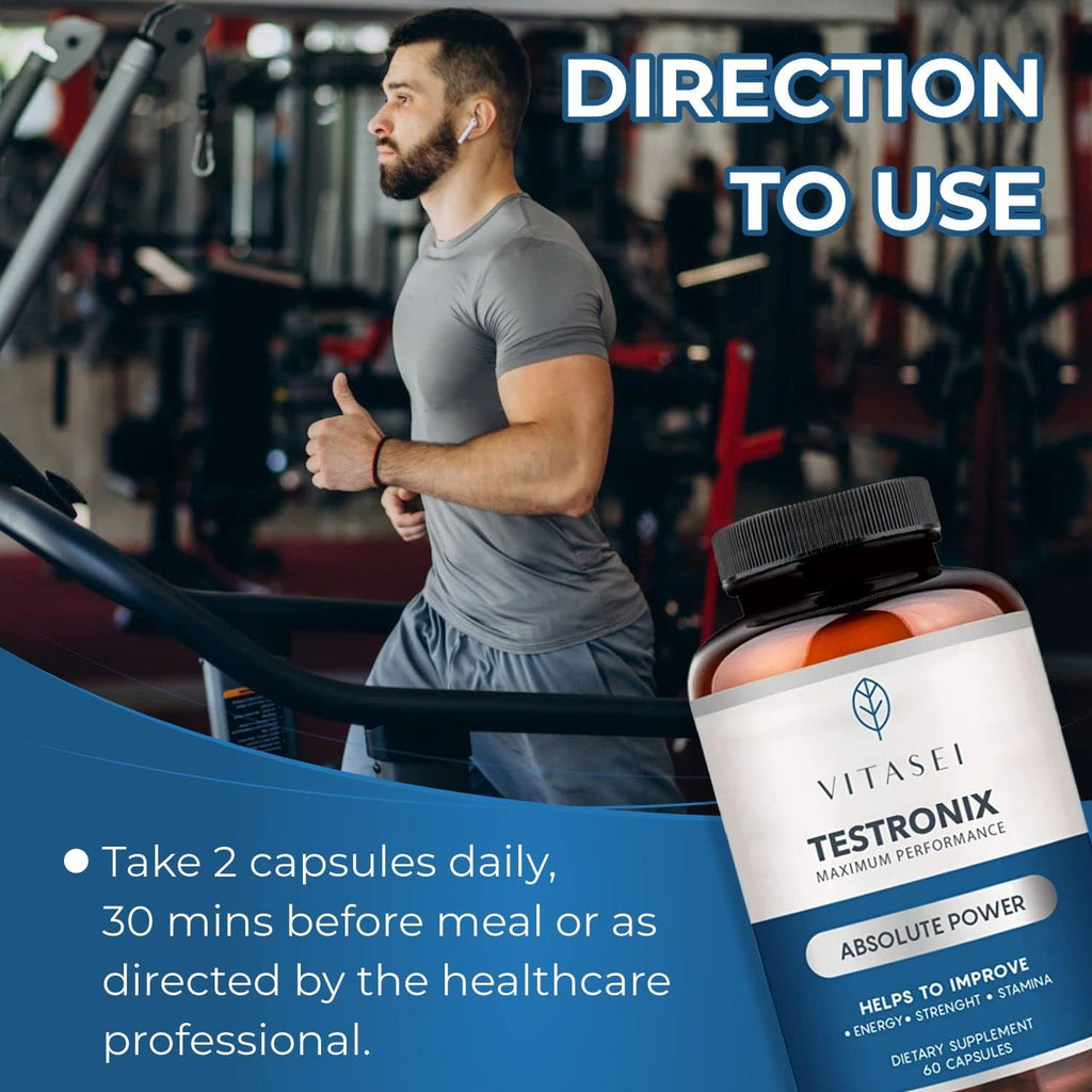 Testronix Performance Supplement for Men - Energy and Muscle Supplements for Mens Health - 60 Capsules (Pack of 2)