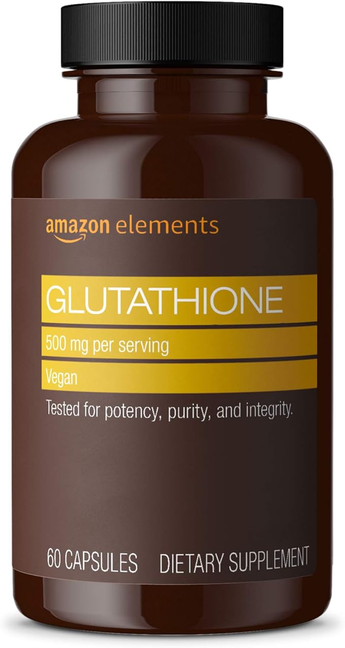 Amazon Elements Glutathione, Vegan, 500mg per Serving, 60 Capsules