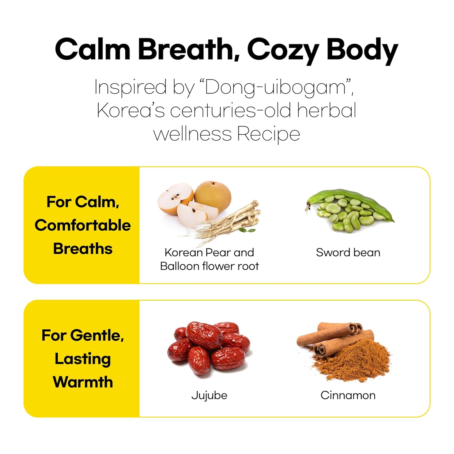 Odada Heart Warm Tea - Cozy Seasonal Wellness Blend with Korean Pear & Bellflower Root, Natural Throat Comfort & Inner Warmth, Caffeine-Free, 24 Bags