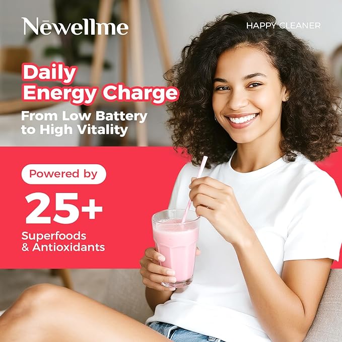 NEWELLME Happy Cleaner Digestive Supplement Powder, Gut Health Drink Mix with Probiotics, Digestive Enzymes & Fiber, Supports Digestion and Bloating, Watermelon & Berry Variety, 28 Sachets (2 Boxes)