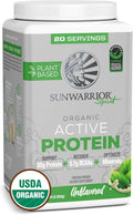 Sunwarrior Organic Plant Based Protein Powder | Vegan Organic Protein Powder with BCAA Amino Acids Plus Recovery Minerals & Botanicals | Non-GMO Soy Dairy & Gluten Free (Unflavored, 20 Servings)
