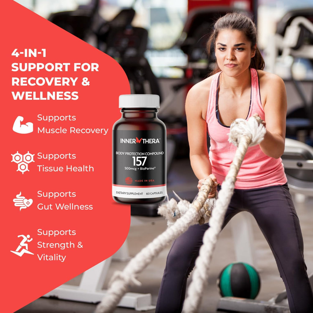 Extra-Strength BP-C 157 Capsules - Advanced Peptide - 500mcg (Proudly Made in USA) - 2 Month Supply - Muscle Health - Tissue Health - Gut Health - Rapid Recovery - Strength and Wellness - 60 Capsules