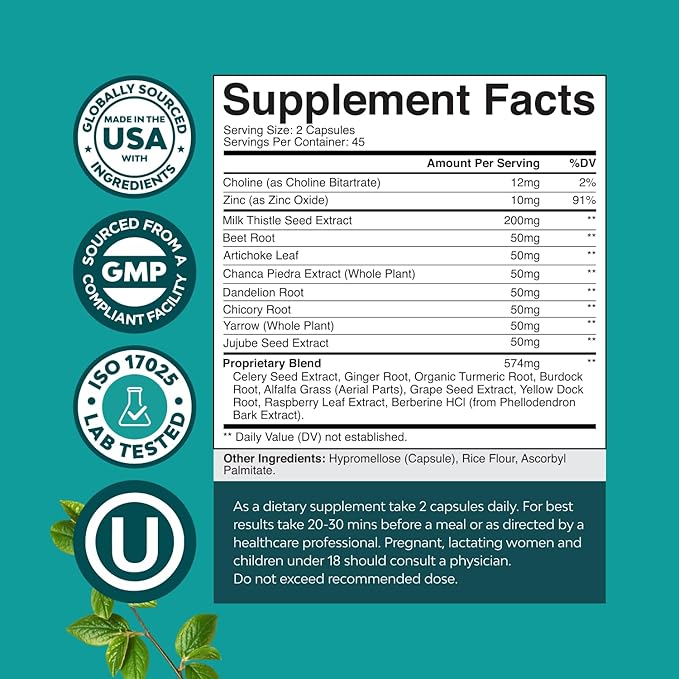 Natures Craft Liver Cleanse Detox & Repair 90 Capsules - Herbal Liver Support Milk Thistle Supplement - Silymarin Milk Thistle Supplements with Dandelion Root, Choline, Beetroot & Artichoke Extract