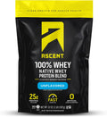 Ascent 100% Whey Protein Powder - Post Workout Whey Protein Isolate, Zero Artificial Flavors & Sweeteners, Gluten Free, 5.5g BCAA, 2.6g Leucine, Military Exclusive, Mocha Cold Brew 1.7 lb