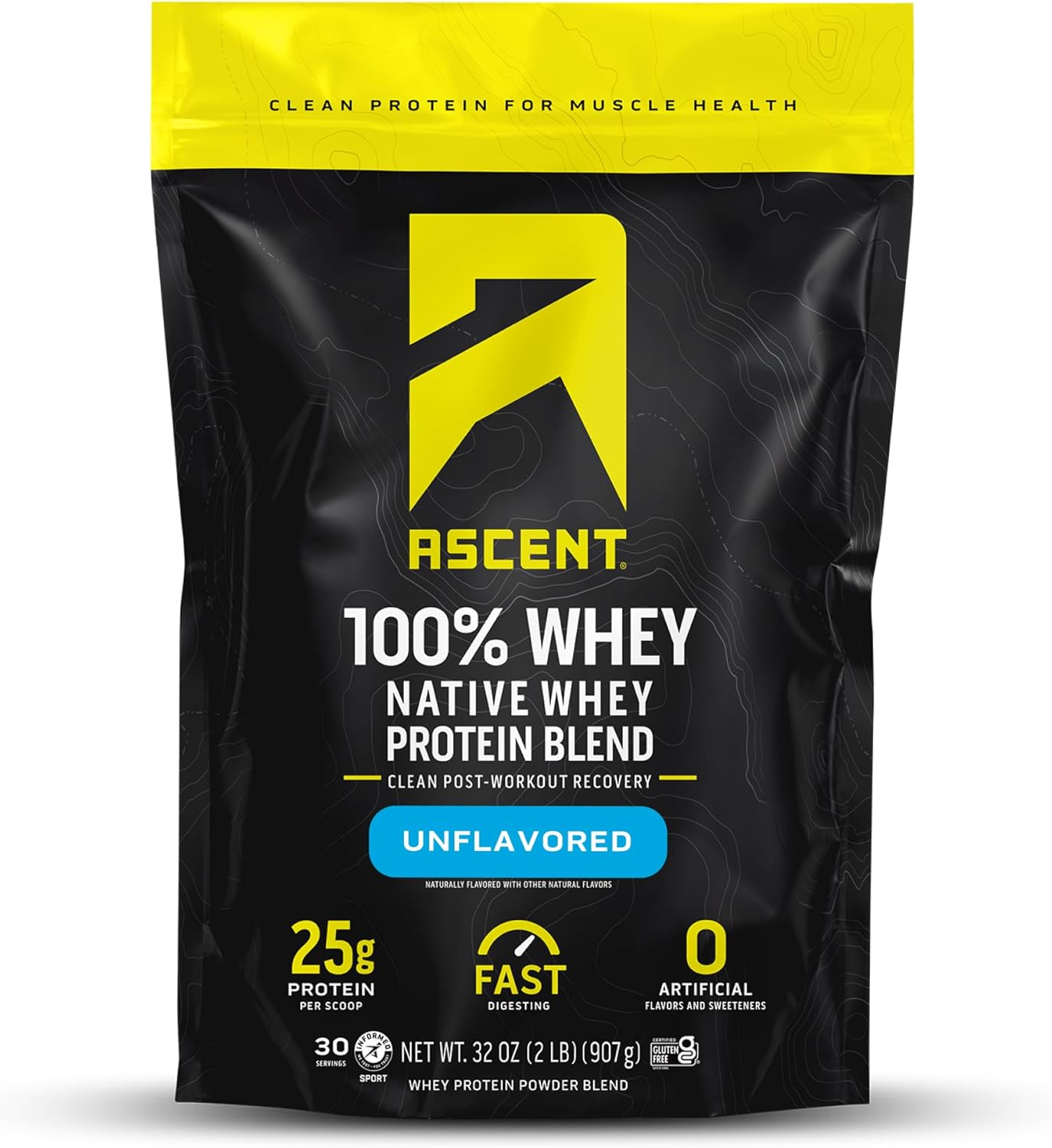 Ascent 100% Whey Protein Powder - Post Workout Whey Protein Isolate, Zero Artificial Flavors & Sweeteners, Gluten Free, 5.5g BCAA, 2.6g Leucine, Military Exclusive, Mocha Cold Brew 1.7 lb
