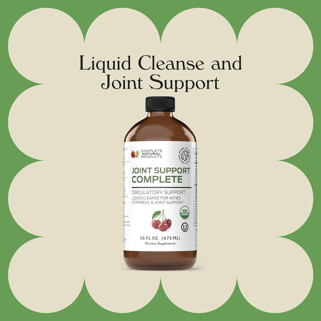 Complete Natural Products Joint Support Complete – 16 Fl Oz Organic Liquid Joint Supplement with Glucosamine Chondroitin MSM – Natural Uric Acid Cleanse & Herbal Joint Health Support for Mobility