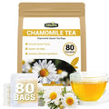 Chamomile Tea Bags, Chamomile Flower Herbal Tea with Sugar-Free, Caffeine-Free, 80 Teabags