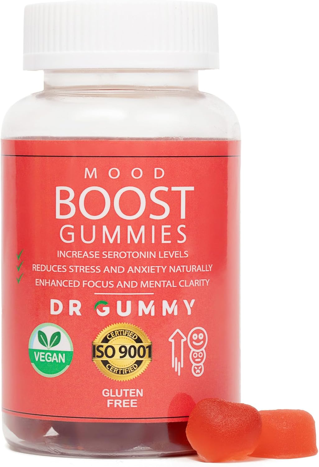 Mood Boost Gummies with 5-HTP, Ashwagandha, Magnesium Glycinate & L-Theanine – 60 Count – Stress Relief & Calm Chewables for Adults – Natural Mood Support Supplement for Relaxation Balance