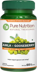 Pure Nutrition Amla Extract 1000mg per Serving. (Equivalent to 8000mg Amla Fruit Powder) Non GMO | 60 Veg Capsules
