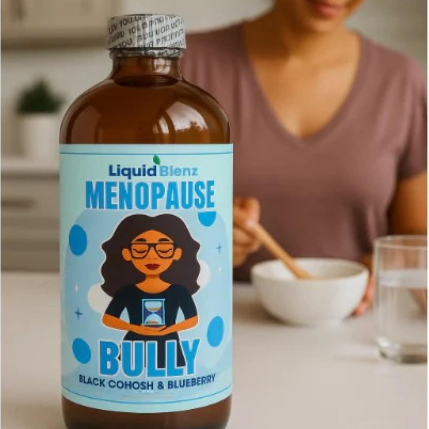 Menopause Bully | Herbal Supplement for Natural Support | Helps Ease Menopause Symptoms & Promote Balance | 16 fl oz