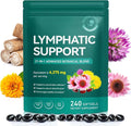 Lymphatic Drainage Supplements-4275mg Echinacea, Dandelion, Burdock Root|21-In-1 Botanical Complex for Lymph System, Balance, Cleanse, Overall Vitality, Less Bloating|Safe & Clean Formula|240 Softgels