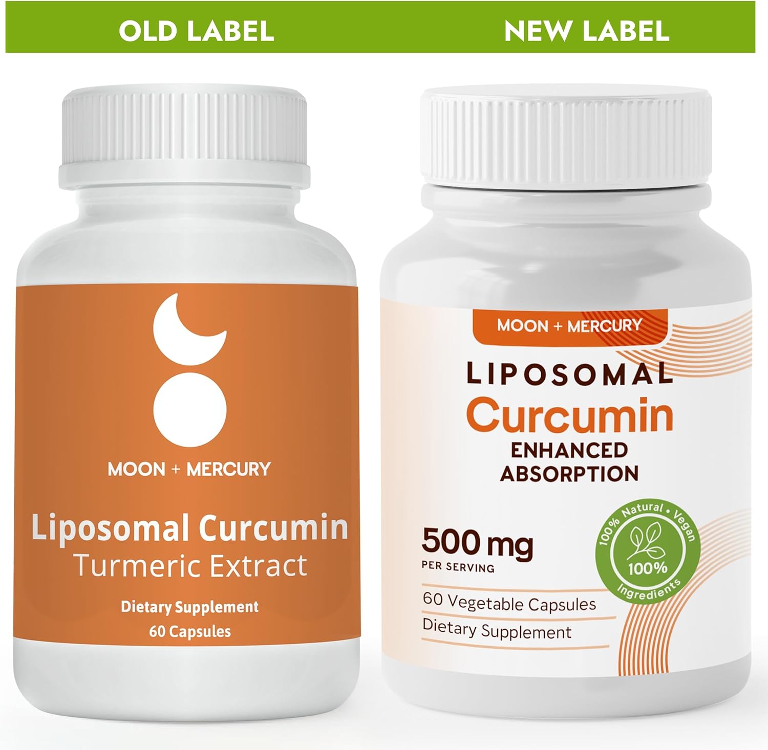 Liposomal Turmeric Curcumin 500mg - 60 Turmeric Curcumin Supplements Capsules