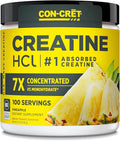 CON-CRET Creatine HCl Powder | Muscle, Cognitive, Cellular Energy Support | No Bloating or Cramps | USA Made & NSF Certified | Pineapple (100 Serving)