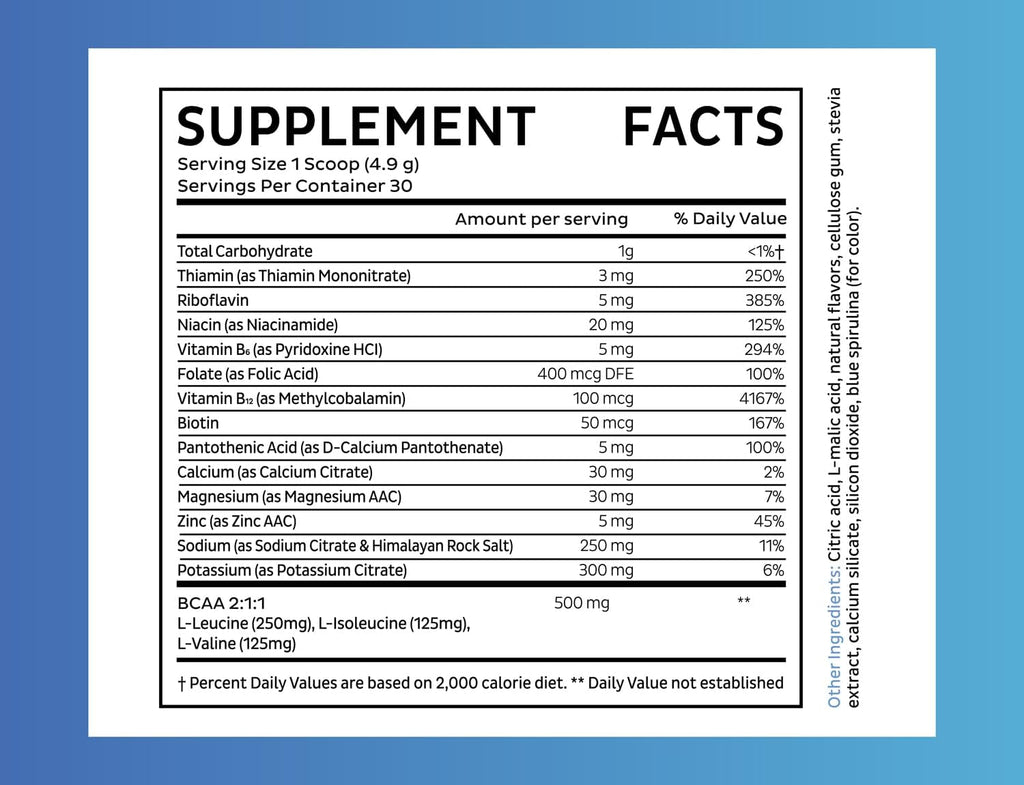 Zeal Electrolyte Powder Recovery Drink (30 Servings | Red White Blue Frozen Pop) w 0 Sugar +BCAAs +B-Vitamins Electrolyte Supplement w Potassium Zinc & Magnesium for Hydration - Keto Electrolytes