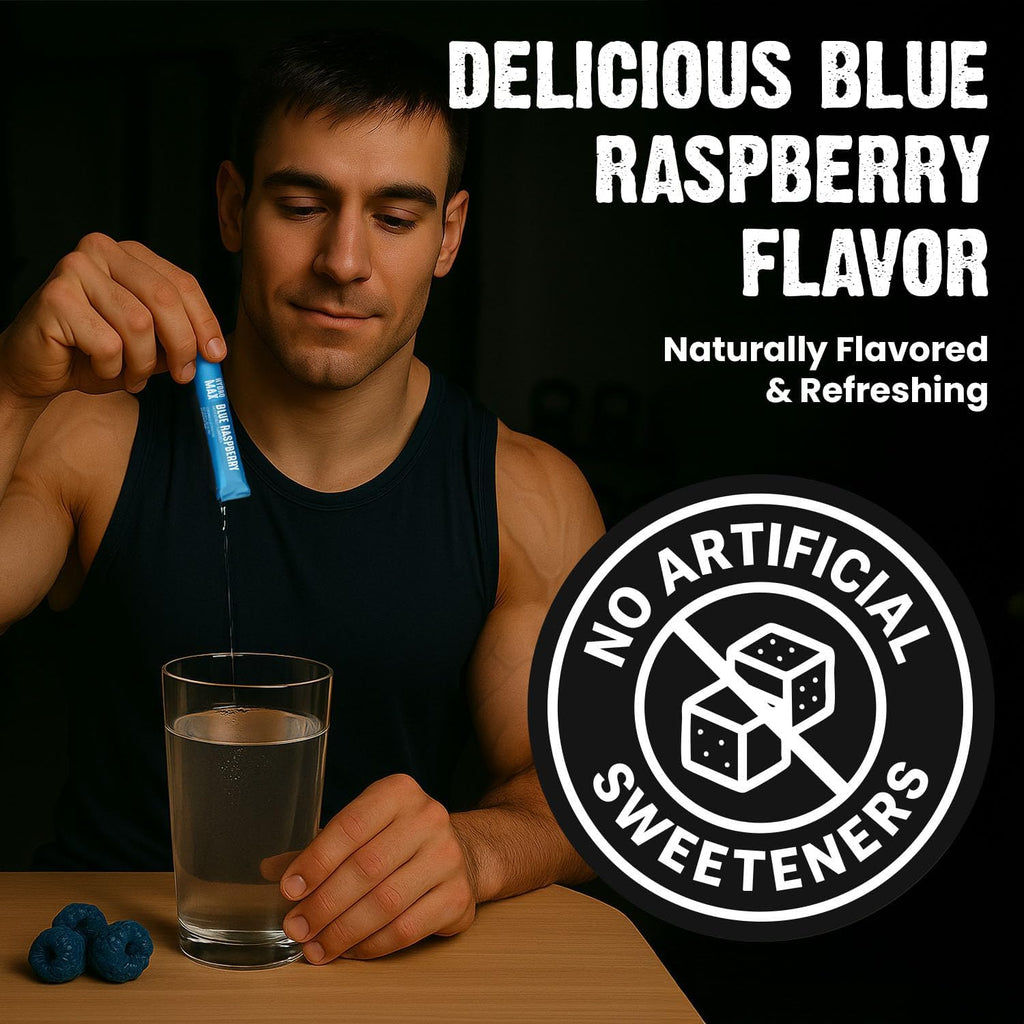 CardoMax Hydromax Electrolyte Drink Mix – Blue Raspberry 15 Liquid Packets with Potassium & Magnesium – Zero Sugar, Keto & Vegan Electrolytes for Hydration