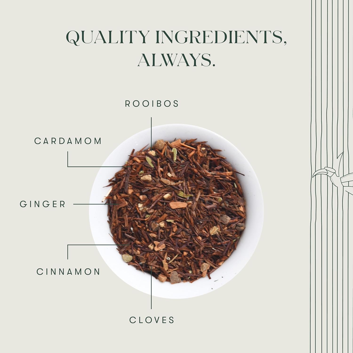 Luxmi Estates Rooibos Chai Organic Rooibos Tea with Spices (50 Tea Bags) Caffeine Free Tea Bags For Relaxing, Calming, and Stress Relief, With Certified Organic Rooibos Tea