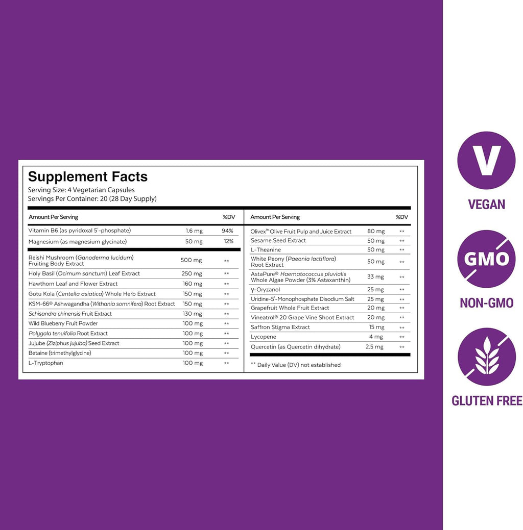 Qualia Night Sleep Aid | Non-Habit Forming | Science-Backed Supplement for Deep Refreshing Sleep | Melatonin-Free, Vegan, Non-GMO, Gluten-Free 80 Count | (1 Month Supply)
