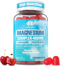 Sugar Free Magnesium Complex for Women, Calm Magnesium Gummies for Adults 400mg, Magnesium Glycinate, Citrate, Malate & More- Magnesium Gummy with Magnesium Ashwagandha, D3, B12 for Relax, Calm, Vegan