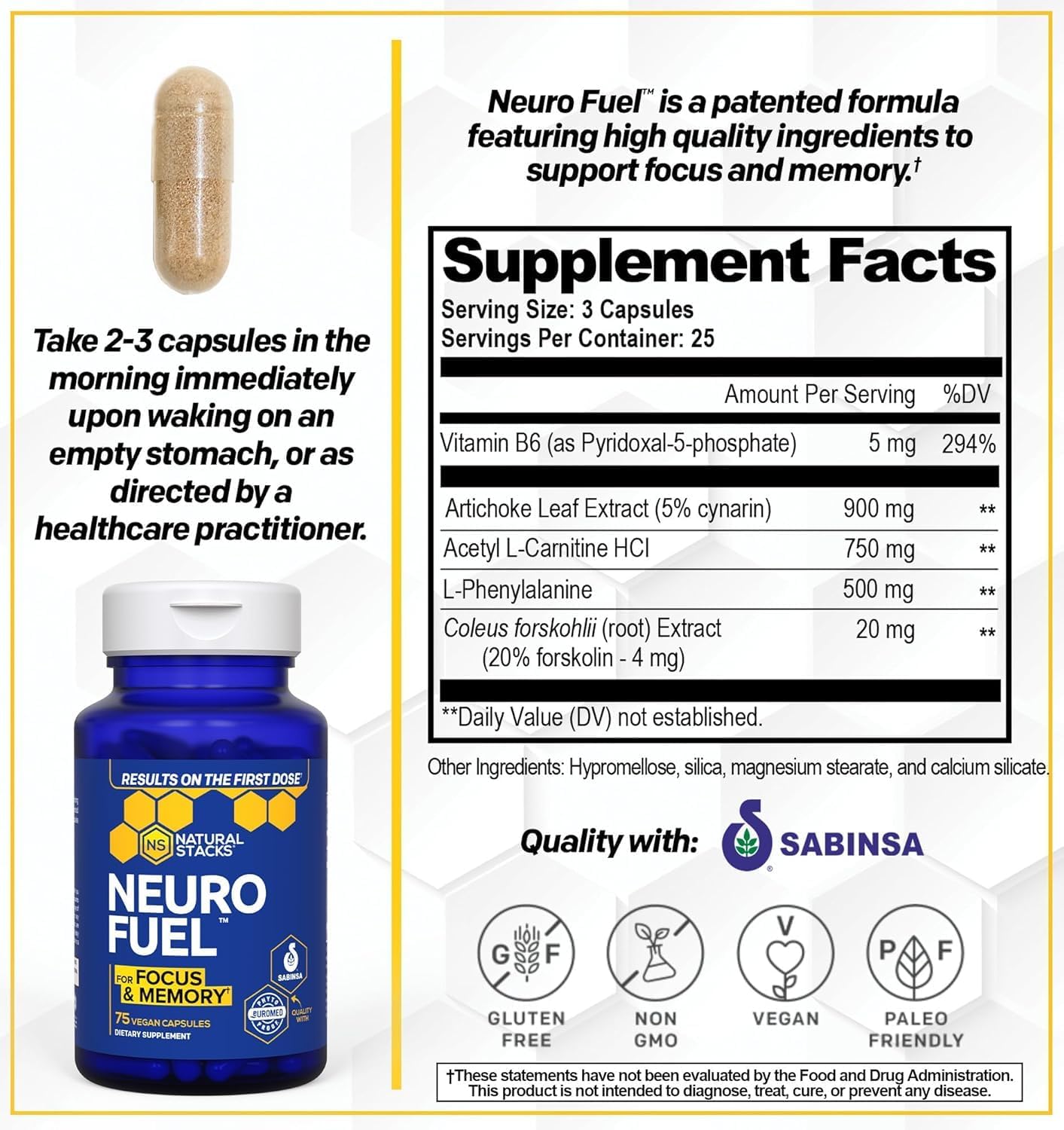NATURAL STACKS MagTech Magnesium + NeuroFuel Nootropic Bundle - Supports Relaxation, Focus & Brain Health* - 165 Total Capsules