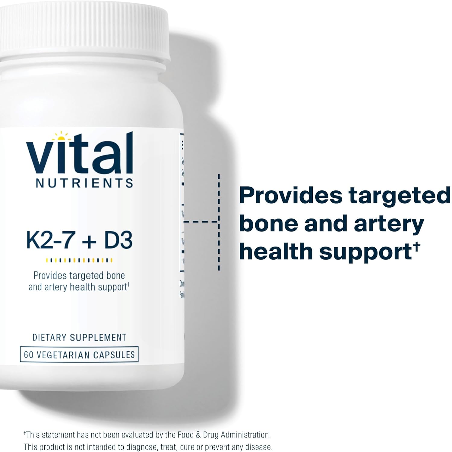 Vital Nutrients Vitamin D3 + K2 | 2000 IU | Vitamin D3 K2 Supplement | Vitamin D Complex for Healthy Calcium Levels, Muscle & Bone Health | Gluten, Dairy, Soy Free | 60 Capsules