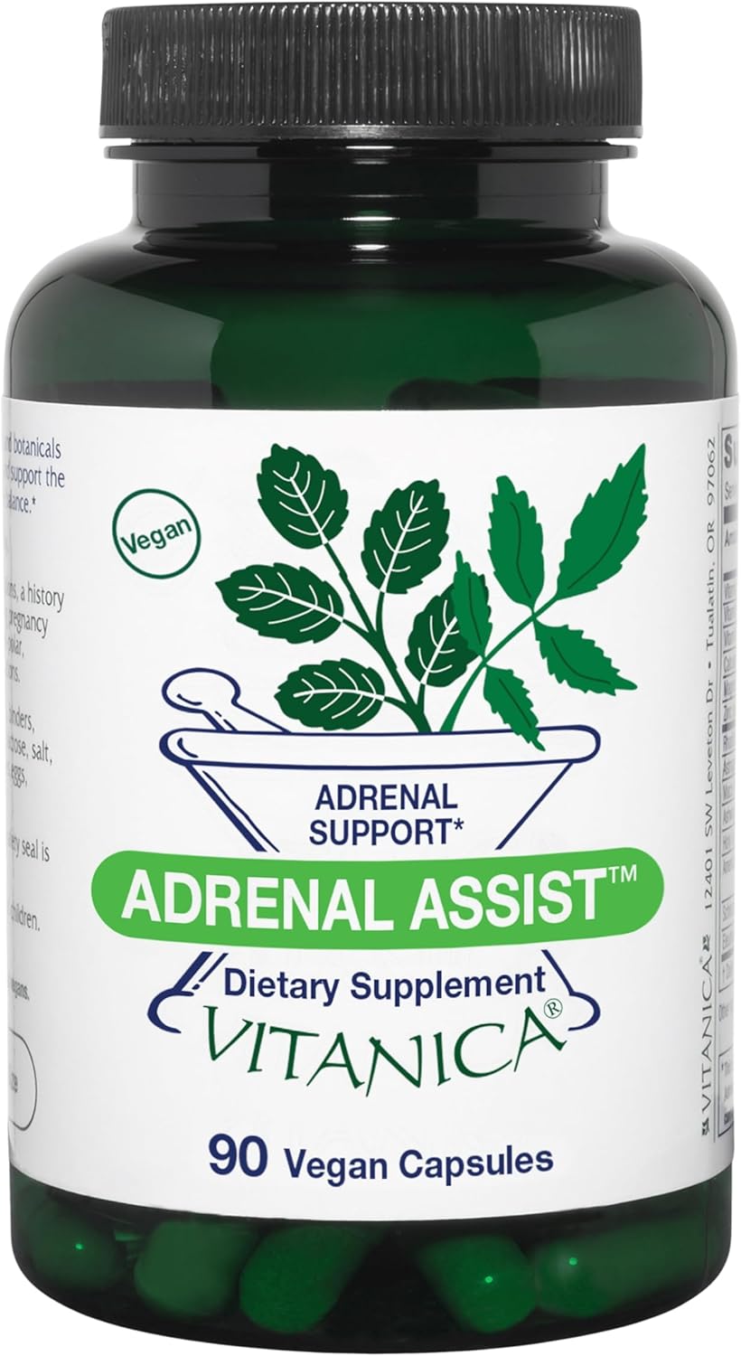 Vitanica Adrenal Assist, Adrenal Support, Vegan, 90 Capsules
