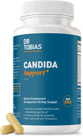 Dr. Tobias Candida Support, Gut Flora Balance Complex with Oregano, Caprylic Acid, Enzymes & Probiotics, Support Intestinal Detox Cleanse & Gut Health for Women & Men, 60 Capsules, 30 Servings