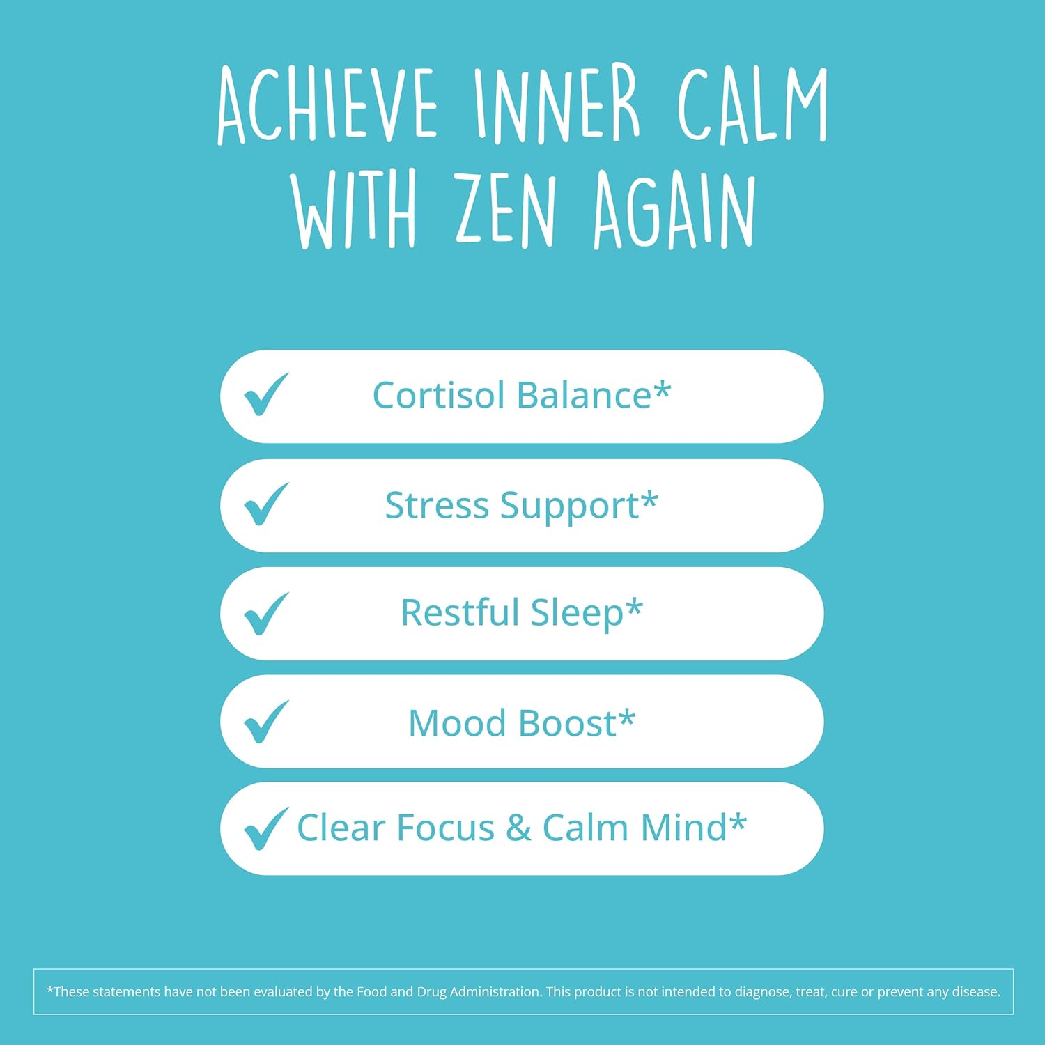 Zen Again Cortisol Manager with Ashwagandha KSM-66 | Cortisol Supplements for Women | 11-in-1 Complex | Natural Stress Support Supplement with L-Theanine, Rhodiola & Magnesium | Vegan, 60 Ct