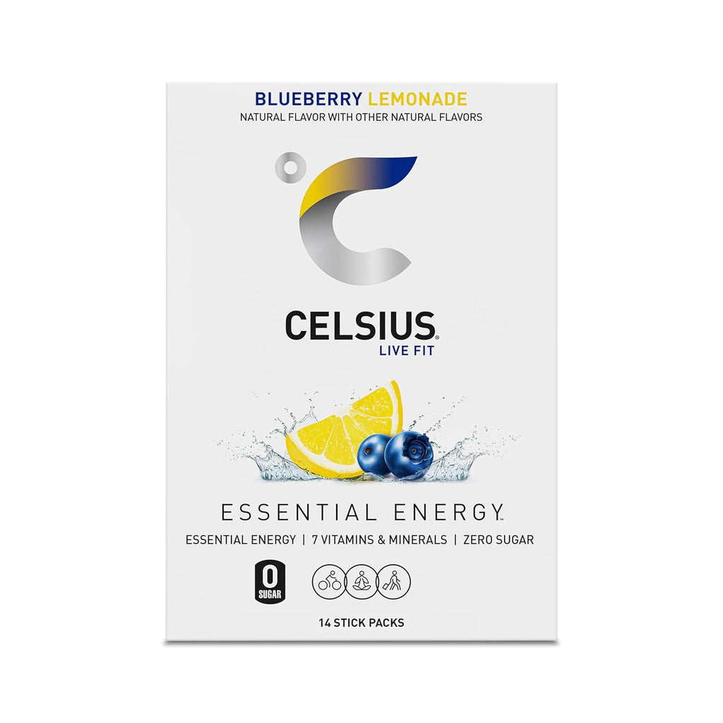 CELSIUS On The Go Blueberry Lemonade, Sugar Free Energy Drink Mix (14 Sticks per Pack)