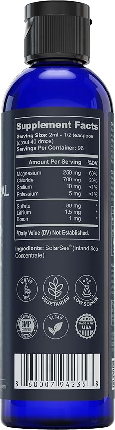 Trace Mineral Complex – 8 oz (96 Servings) – 72+ Ionic Minerals Concentrate/Magnesium, Chloride, Boron, Potassium/Supports Hydration & Electrolyte Balance