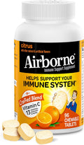 Airborne Vitamin C 1000mg (per Serving) - Citrus Chewable Tablets (96 Count in a Box) - Packaging May Vary