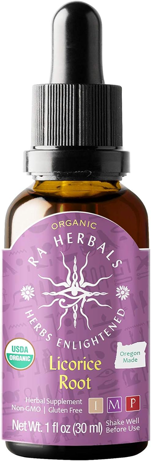 Ra Herbals Organic Licorice Root Liquid Extract - Digestive System Support - 1 fl oz