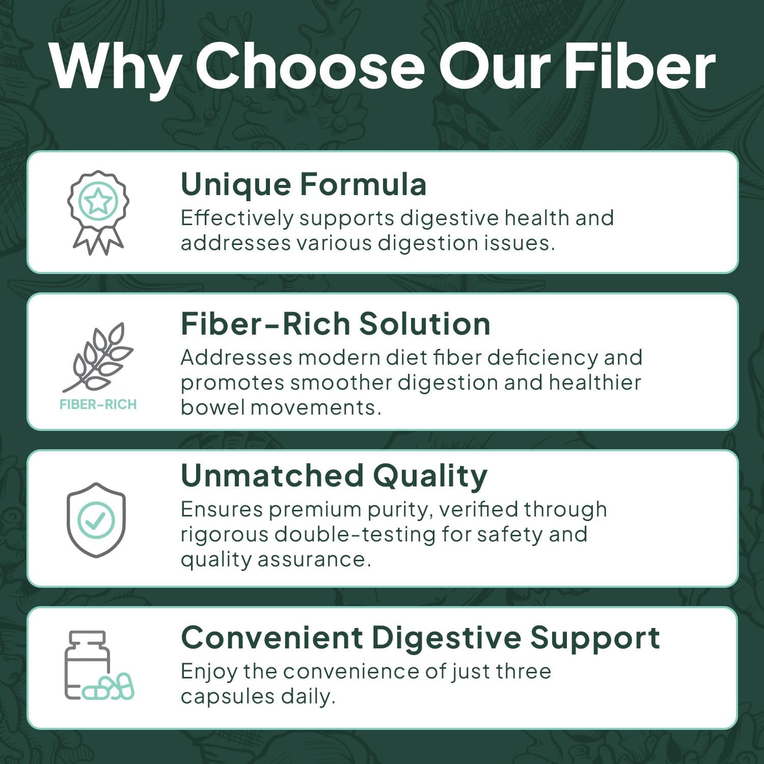 Better Fiber - Daily Fiber Supplement - Soften Stool for Effortless Bowel Movements - with Psyllium Hulk and Slippery Elm - 6 Bottles