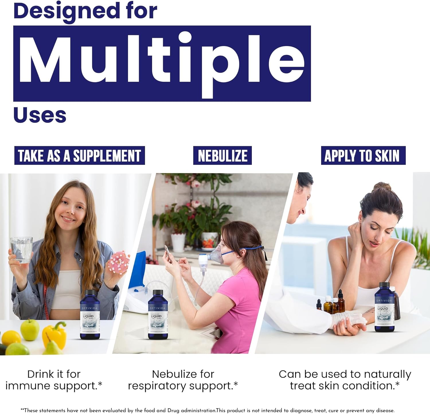 Optivida Health Colloidal Silver Liquid (32 oz) – Immune Support Supplements with Silver Hydrosol, Liquid for Immune Support, Colloidal Silver for Immune System.