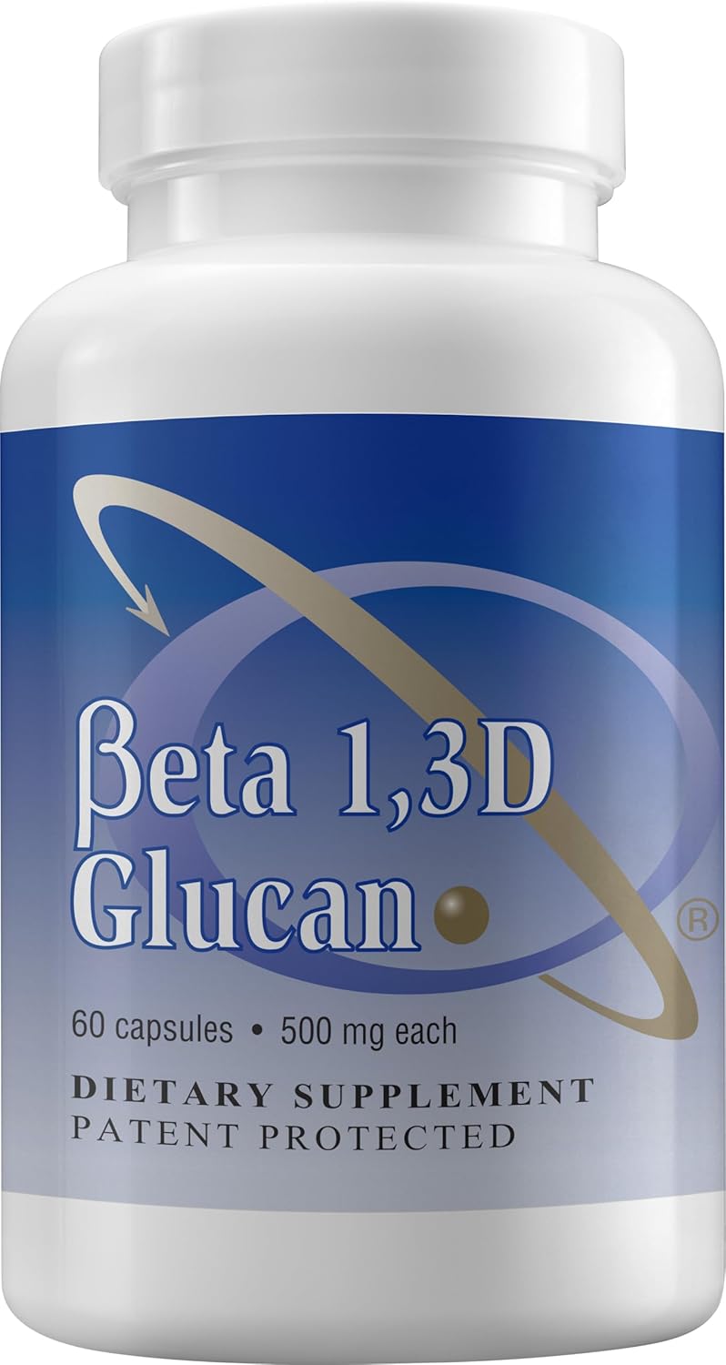 Immune Support Supplement Highly Purified Beta Glucan 500 mg per Capsule beta glucan Fiber Supplement (Pack of 1-500mg beta glucan Powder per Capsule)